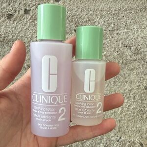 Clinique Clarifying Lotion 2 — Light Purple Bottles with Mint Green Caps